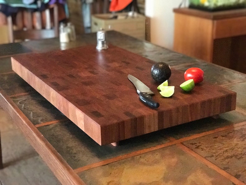 Large end grain cutting board butcher block from sapele Etsy