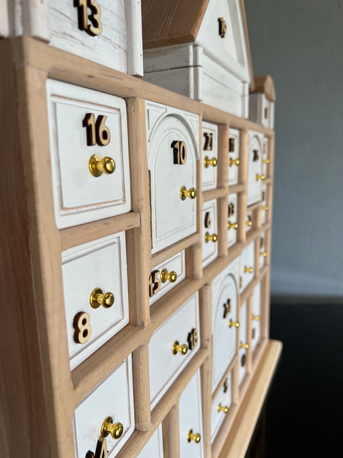 Heirloom Advent Calendar Apothecary Solid Wood and Etsy
