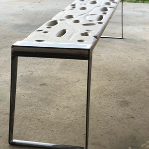 Wood bench modern bench driftwood & steel bench white