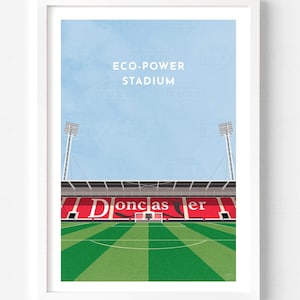 POSTER D'ART MODERNE Doncaster Rovers, impression football stade Eco-Power