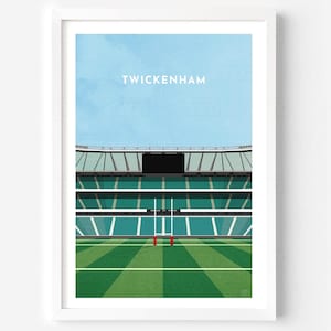England Twickenham CONTEMPORARY ART PRINT, Rugby Poster Gift