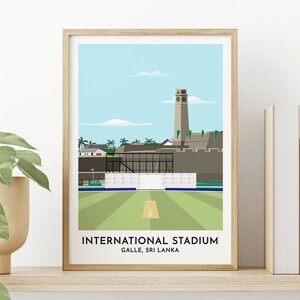 Sri Lanka Cricket Art, International Cricket Ground Galle Fort, Galle Cricket Club, Poster di viaggio regalo per gli appassionati di cricket