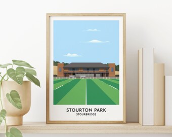 Stourbridge Rugby -  Stourton Park Rugby Ground Art - West Midlands Gift Poster - Gift for Men Women Rugby Fans