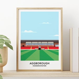 Kidderminster Harriers Football Print Gift, Aggborough Stadium Travel Poster, Unique Worcestershire West Midlands Art