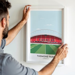 Póster de rugby de Munster, lámina artística del estadio Thomond Park, ideas de regalo para Limerick, Irlanda, con o sin marco, tamaño A1, A2, A3, A4, 5 x 7, 12 x 16