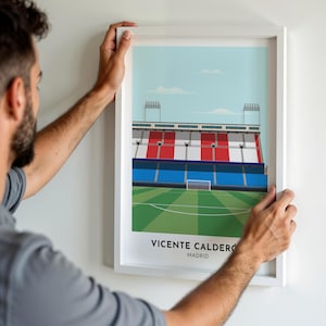 Atlético Madrid Vincenzo Calderón Stadion Kunstdruck, Vintage Fußball Poster Geschenk