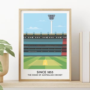 Melbourne Stadium Print - Cricket Ground Art - Melbourne Print - Australian Sports Fan Gift