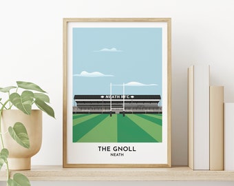 Neath Rugby Ground Print, The Gnoll Stadium Wales Art Print, Rugby Gifts for Him or Her