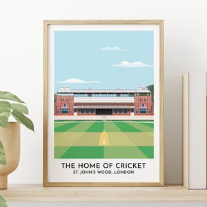 England - Cricket Gifts - Lords - The Home of Cricket - Cricket Poster - Gift for Her - Gift for Him
