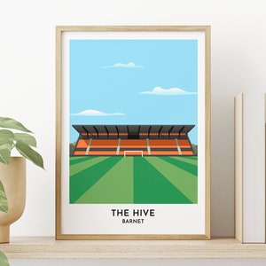 Barnet fc - The Hive Stadium - Barnet Poster - 60th Birthday Gift for Men - Gifts for Men - Groomsmen Gift
