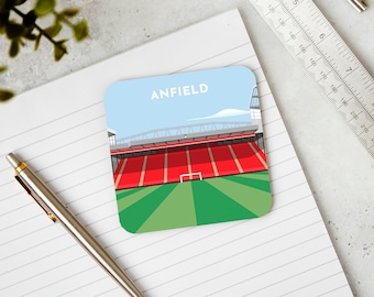 Liverpool Drinks Mat Gift - Anfield Stadium Illustrated Coaster - Budget Birthday Gifts for Him Her