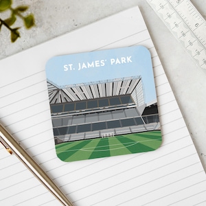Newcastle Utd Football Coaster Gift | St. James&#39; Park Drinks Mat | Small Football Fans Present | Gifts for Men Women Kids | Home Office