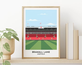 Sheffield Utd - Bramall Lane Gift Print - Yorkshire Artwork - Football Print - Gift for Him