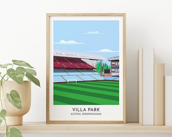 Aston V - Villa Park - Birmingham Art - Villa Park Print - Wall Art - Dad Gift - Retirement Gift - Football