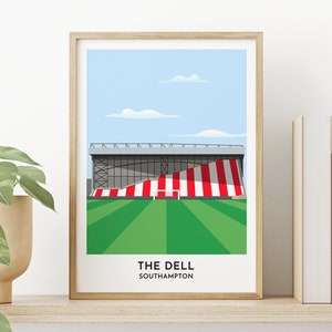 Impression d'affiche du Southampton FC, l'illustration Dell, impression encadrée ou non, cadeau de fan de football nostalgique