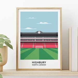 Arsenal Print - Highbury - Arsenal Gifts - Gift for Him - Gift for Her - 60th Birthday Gift for Men