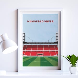 Cologne Köln Football Poster - Müngersdorfer Stadion - Minimalist Modern Art Print - Football Gift