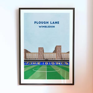 Wimbledon Football Plough Lane Print - Cherry Red Records Stadium Poster - Personalised Soccer Ground Illustration - Gift for Football Fan