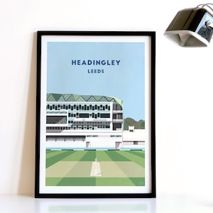 Impresión de críquet de Yorkshire: póster minimalista del estadio de Headingley