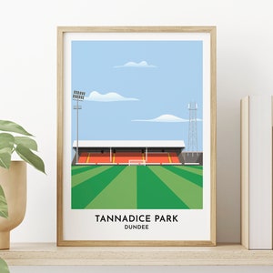 Dundee United Geschenke, Tannadic Park Illustrierter Digitaldruck, Sportgeschenke für Sie und Ihn