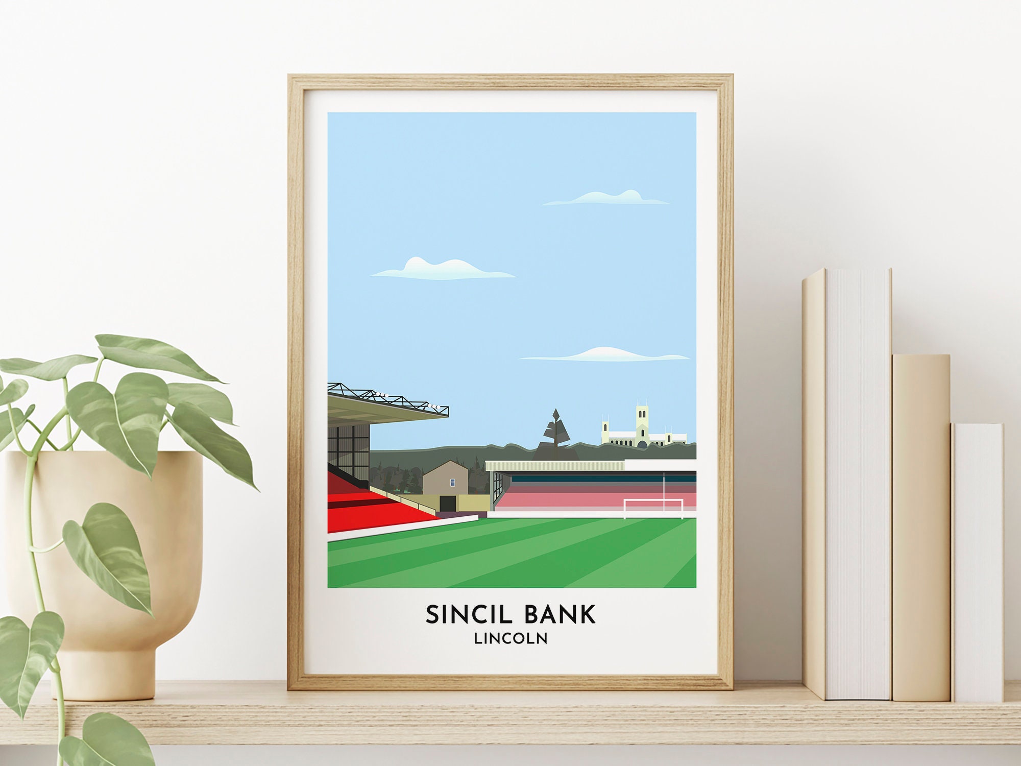 Lincoln City FC Fan Art Print, Sincil Bank Ground / LNER Stadium ...