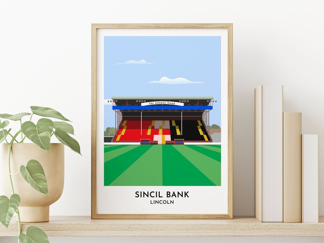 Lincoln City - Sincil Bank Illustrated Print - Lincoln Football Gift ...