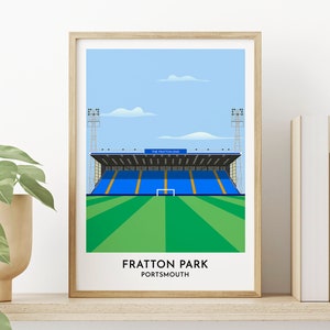 Portsmouth Art Print - Fratton Park Illustration - Football Gift for Him - Father's Day Present - Usher Gifts