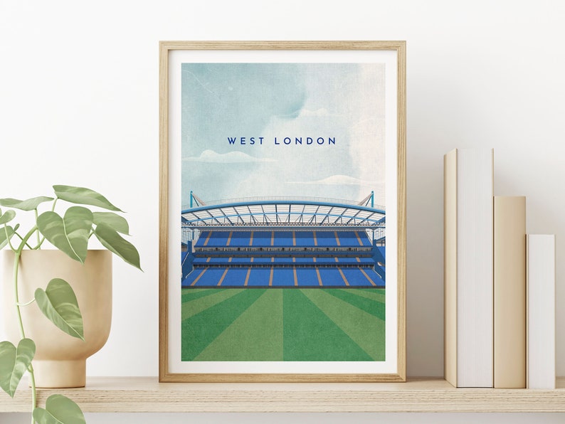 Chelsea Print Gift the Bridge Poster West London Travel - Etsy
