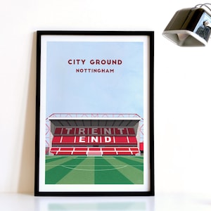Nottingham Football Print: City Ground Poster (Multiple Sizes & Framed Option), Forest Fans Gift