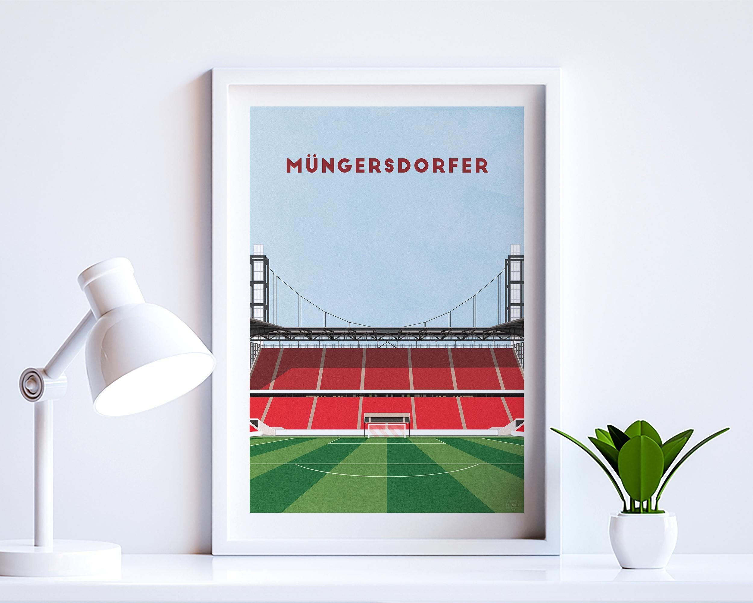 Cologne Köln Football Poster - Müngersdorfer Stadion - Minimalist Modern Art Print - Football Gift