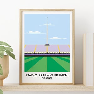Fiorentina Art Print - Stadio Artemio Franchi Digital Art Poster - Italy Football Gift - 30th Birthday Gift for Friend - New Home Gift