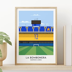 Boca Juniors - La Bombonera - Stampa artistica di Buenos Aires - Poster di calcio - Regalo per lui