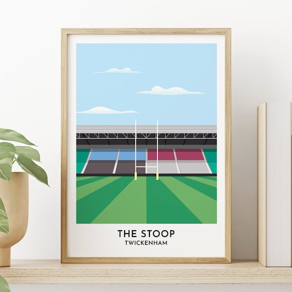 Harlequin Rugby - Twickenham Stoop Stadium Print - Rugby Present -  Gift for Men - Gifts for Women