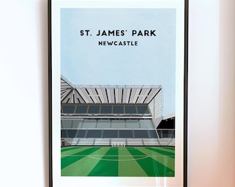 Newcastle St. James' Park Stadium Print - Football Poster Gift Wall Art