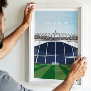 Poster dello stadio del Tottenham Hotspur, regalo / Nuova stampa artistica illustrata di White Hart Lane / Regali di compleanno perfetti per uomini, donne e bambini