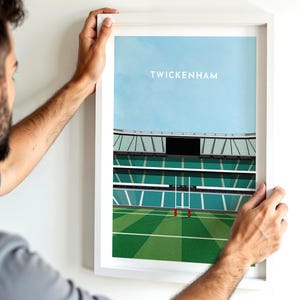 England Twickenham CONTEMPORARY ART PRINT, Rugby Poster Gift