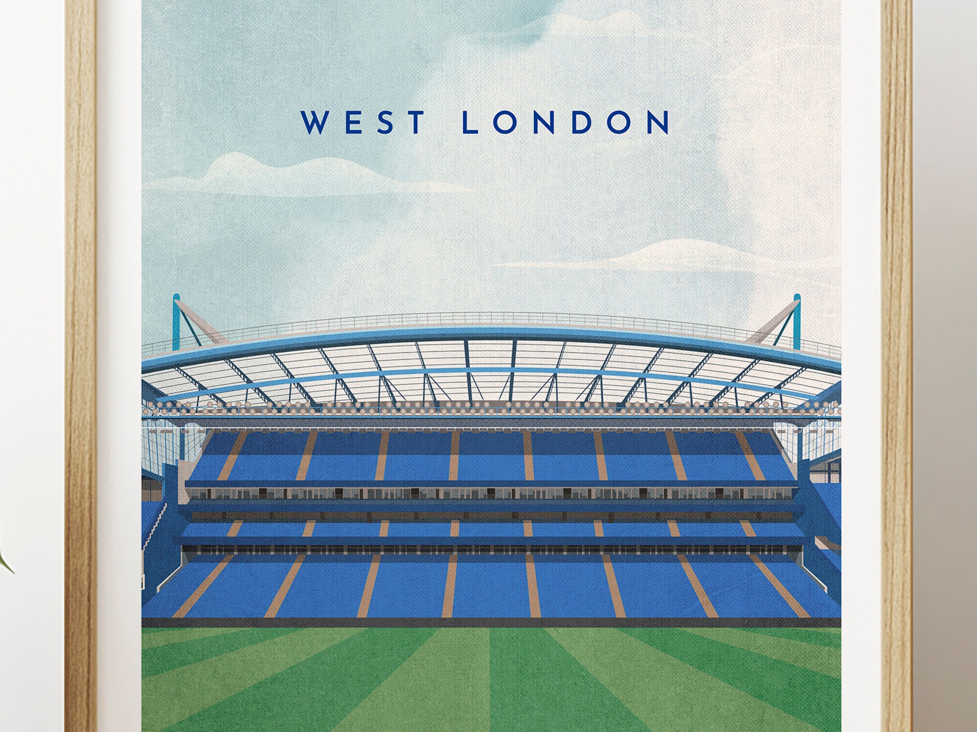 Chelsea Print Gift the Bridge Poster West London Travel - Etsy