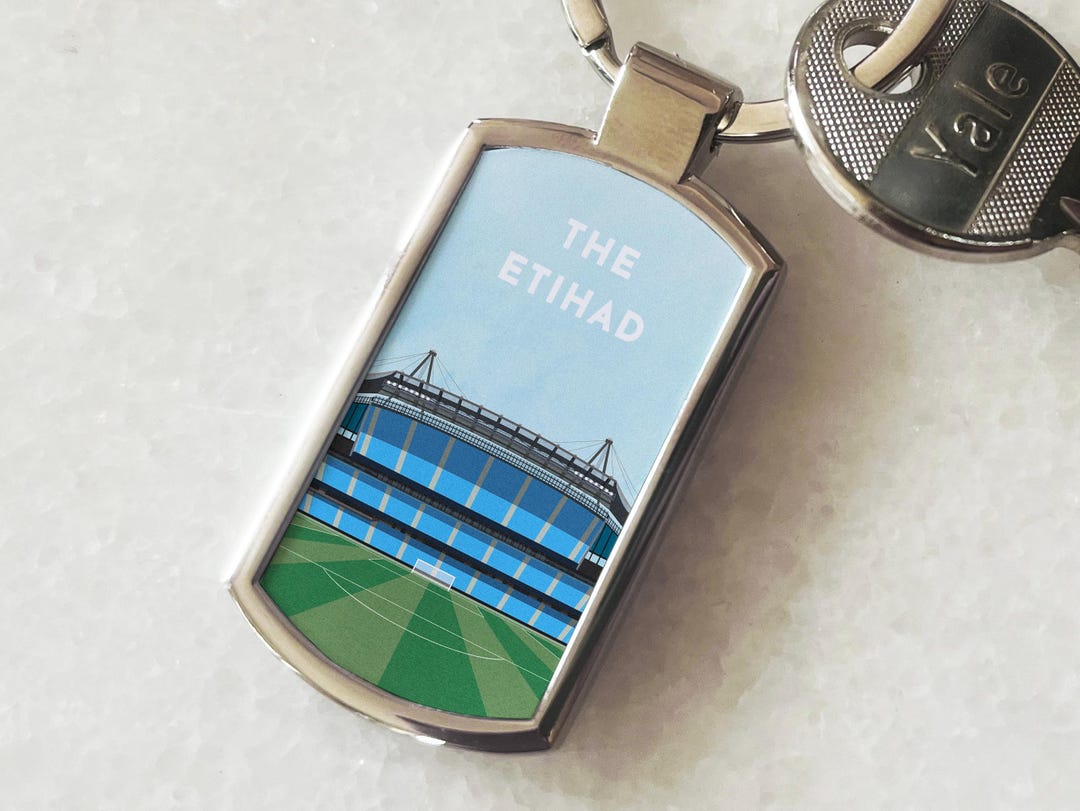 Manchester City Football Key Ring Pendant Gift | Etihad Stadium Art ...