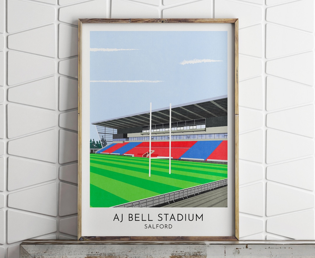 Sale Sharks, AJ Bell Stadium, Sale, Contemporary Print, Gift for Men,  Poster, Rugby Stadium, Rugby Union