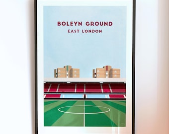 Impresión del estadio Boleyn Ground del West Ham - Póster de fútbol para pared
