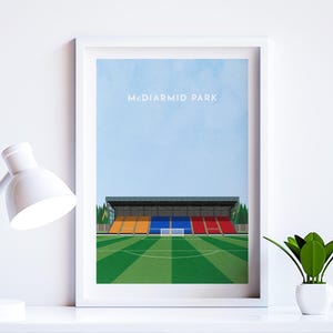 St. Johnstone Football Print Gift, Minimalist McDiarmid Park Stadium Poster, Best Gifts for Men, Wooden Frame Options