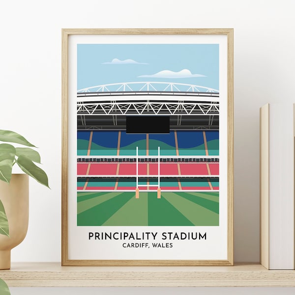 Wales Rugby - Principality Stadium Print - Rugby Gift - Contemporary Print - Gift for Him - Present for Sister