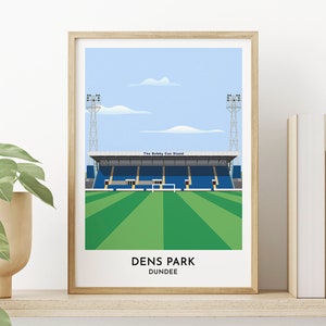 Dundee FC Football Ground Dens Park, cadeau d'impression d'oeuvres d'art de stade, meilleurs cadeaux pour les fans de football écossais