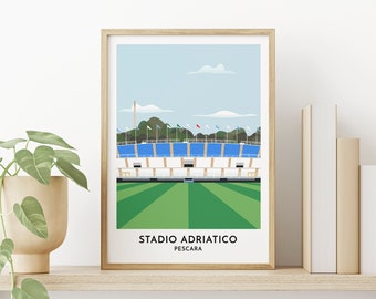 Pescara - Football Gift - Stadio Adriatico - Pescara 1936 - 50th birthday gift for him - Gift for Men - Giovanni Cornacchia
