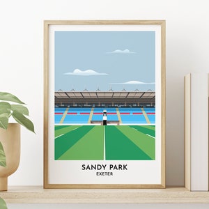 Exeter Rugby - Sandy Park Print - Chiefs - Devon Art - Rugby Gifts - Present for Him