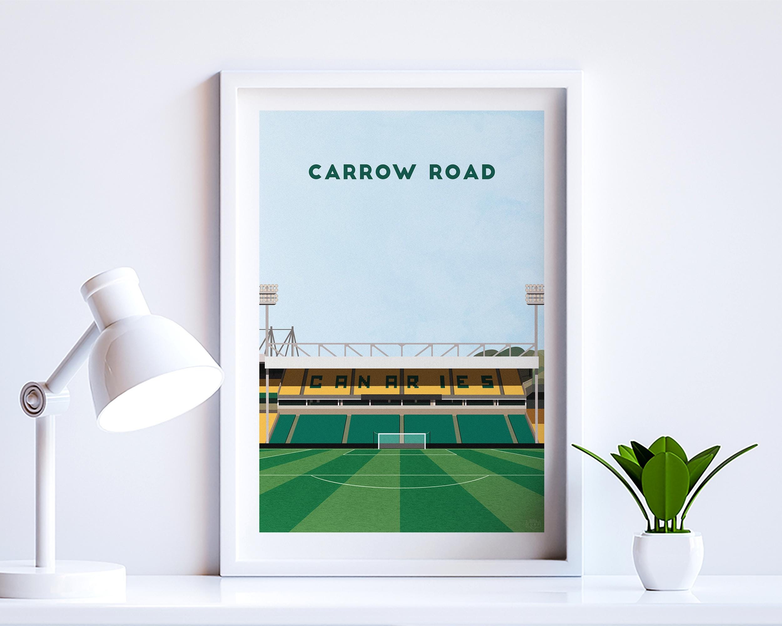 Impression de Norwich City - affiche du stade de Carrow Road - cadeau d'art mural football pour homme - illustration personnalisable