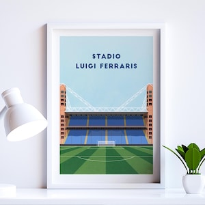 Genoa Football Club Print - Luigi Ferraris Stadium Art Poster - Italian Fan Football Gift