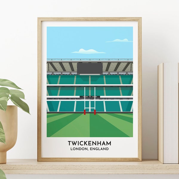 England - Twickenham Stadium Print - Rugby Stadium Art - Gift for Rugby Fan - Gift for Him