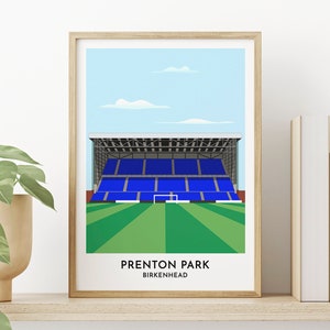 Tranmere Rovers Art Print -  Prenton Park Poster Present - Football Art Gifts for Him Her - 40th Birthday Gift