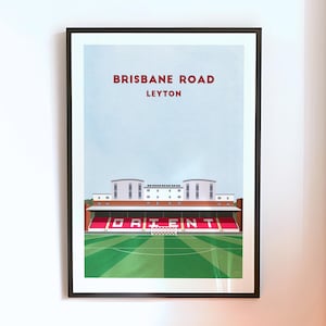 Leyton Orient Brisbane Road Print - Contemporary Stadium Art - Minimalist Football Poster Art - Gift for East London Soccer Fans